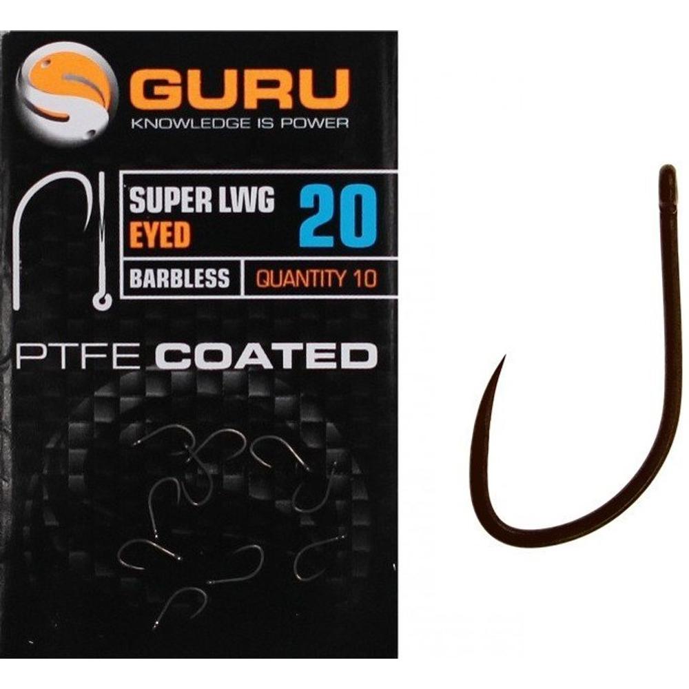 GURU Super LWG Hook Size 12 Barbless/Eyed szakáll nélküli horog - Feeder,  Match horog