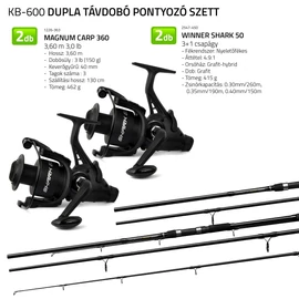NEVIS Dupla távdobó pontyozó szett