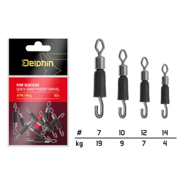 DELPHIN FDR Quicker Csavarodás mentes gyors forgókapocs 10db #7/19kg