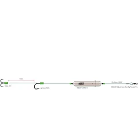 MADCAT Adjusta Basic River Rig Live Bait 160cm/1.00mm/ 3/0+10/0 harcsázó előkötött szerelék