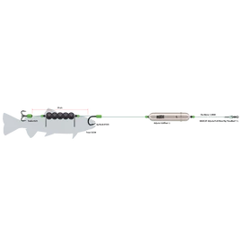 MADCAT Adjusta Profi River Rig Deadbait 180cm/1.00mm/ 2/0+8/0 harcsázó előkötött szerelék