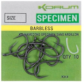KORUM XPERT SPECIMEN Barbless horog 10-es