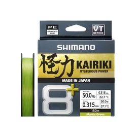 SHIMANO Kairiki 8+ 150m/0.315mm/37.1kg M.Green fonott zsínór