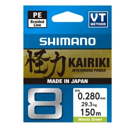 SHIMANO Kairiki 8 150m 0.28mm 29,3kg M Green fonott zsínór