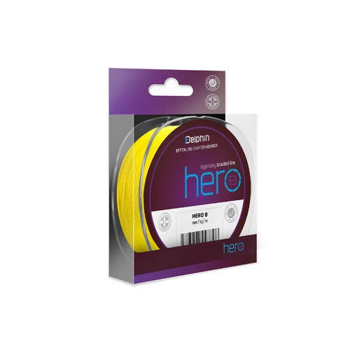 DELPHIN HERO 8 fluo sárga 0,22mm/17,70kg/300m fonott zsinór