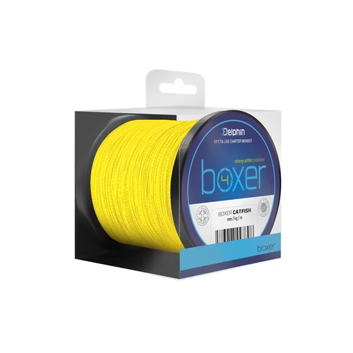 DELPHIN BOXER 4 fluo sárga 0,50mm/41,7kg/150m harcsázó fonott zsinór