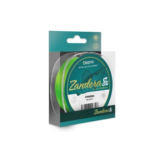 DELPHIN ZANDERA 8 fluo zöld 0,10mm/6,9kg/150m fonott zsinór
