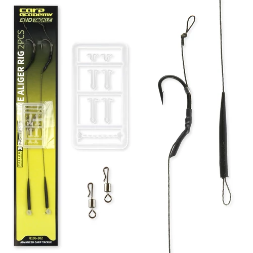 CARP ACADEMY Line Aliger Rig Teflon 2db/cs 2-es méret előkötött pontyozó horog