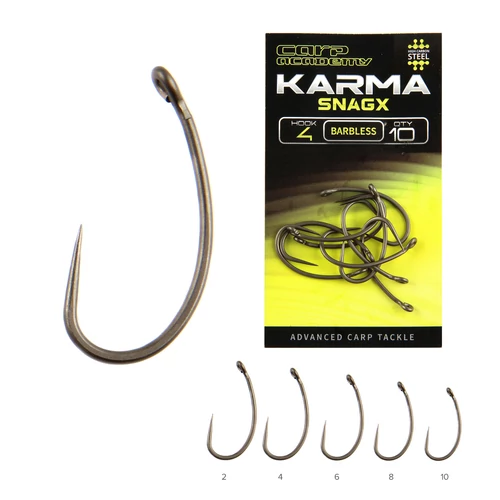 CARP ACADEMY KARMA SnagX 6-os szakáll nélküli pontyozó horog