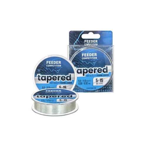 CARP ZOOM FC Tapered vékonyodó előkezsinór 0,20-0,32 mm 5x15m áttetsző