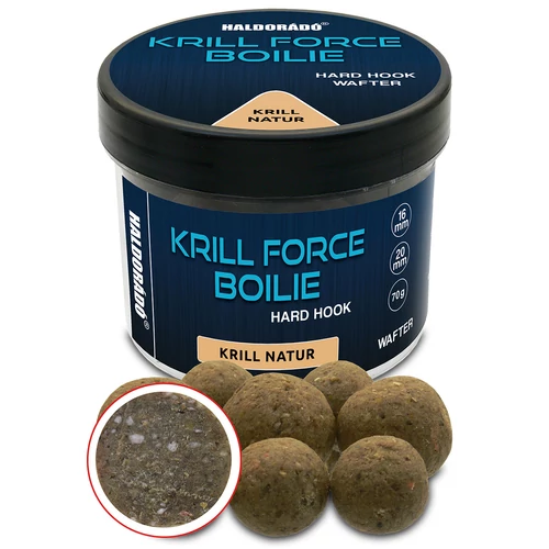 HALDORÁDÓ KRILL FORCE Boilie Hard Hook Wafter 16, 20 mm - Krill Natur