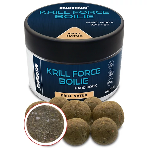 HALDORÁDÓ KRILL FORCE Boilie Hard Hook Wafter 24, 30 mm - Krill Natur