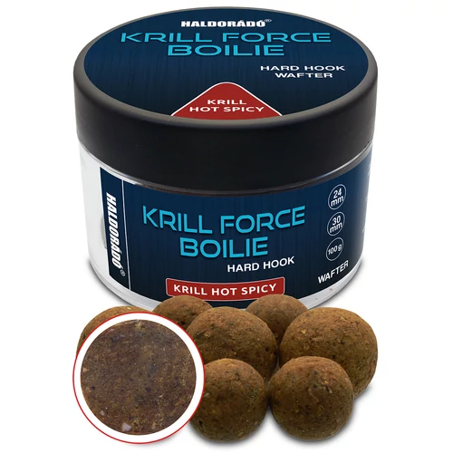 HALDORÁDÓ KRILL FORCE Boilie Hard Hook Wafter 24, 30 mm - Krill Hot Spicy