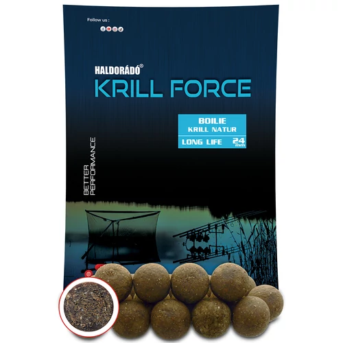 HALDORÁDÓ KRILL FORCE Boilie Long Life 24 mm - Krill Natur