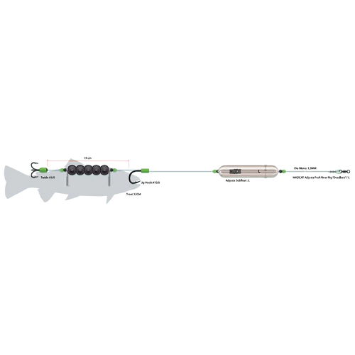 MADCAT Adjusta Profi River Rig Deadbait 180cm/1.00mm/ 1/0+6/0 harcsázó előkötött szerelék