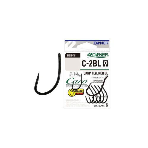 OWNER Carp C-2 Barbless pontyozó horog 6-os