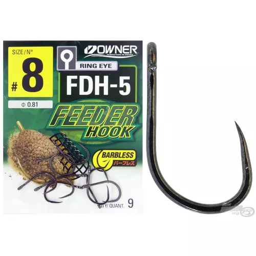 OWNER FDH-5 8-as szakáll nélküli feeder horog