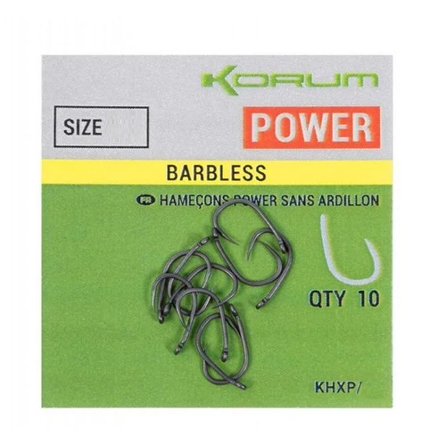 KORUM XPERT POWER Barbless horog 10-es