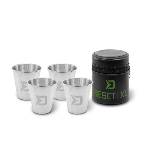 DELPHIN RESET XL 4v1 Rozsdamentes acél pálinkáspohár készlet