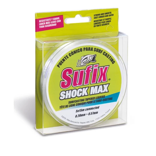 SUFIX SHOCK MAX Tapered Line Clear Monofil 0,26-0,57mm vastagodó dobóelőke