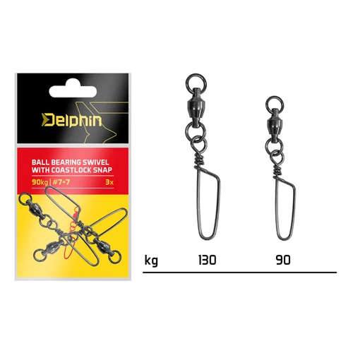 DELPHIN Forgóval ellátott coastlock kapocs 3db/90kg