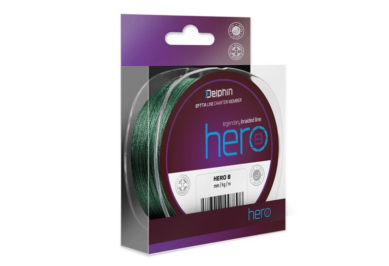 DELPHIN HERO 8 zöld 0,18mm/10,5kg/300m fonott zsinór