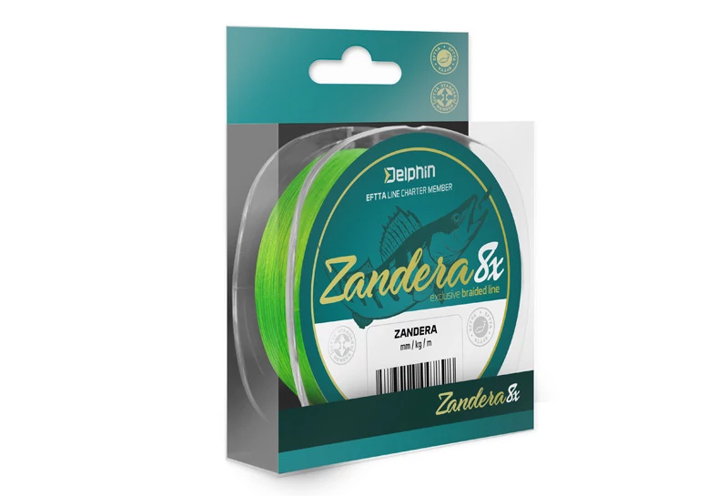 DELPHIN ZANDERA 8 fluo zöld 0,20mm/15,5kg/150m fonott zsinór
