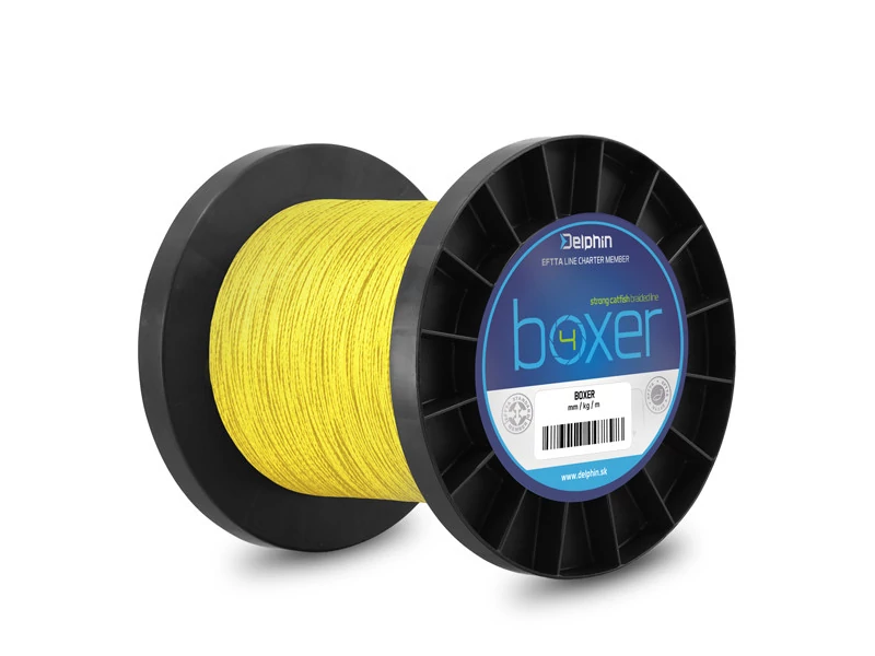 DELPHIN BOXER 4 fluo sárga 0,50mm/41,7kg/1100m harcsázó fonott zsinór
