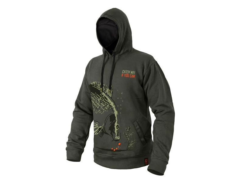 DELPHIN Catch me CARP NX sötétzöld kapucnis pulóver KING SIZE