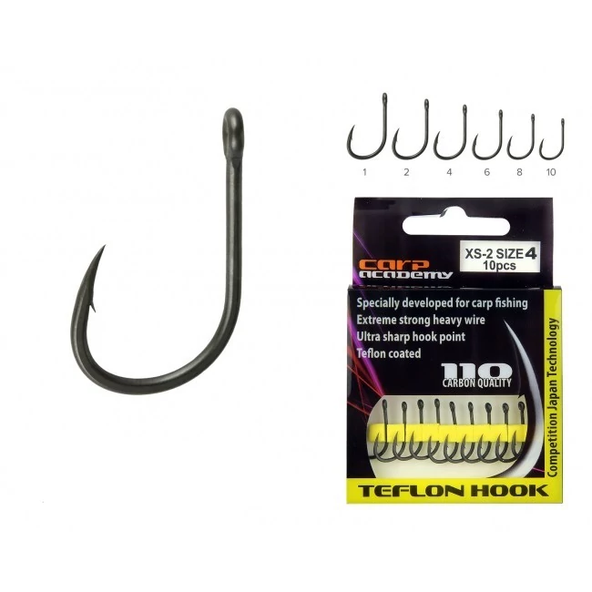 CARP ACADEMY Teflon Hook XS-2 4-es pontyozó horog