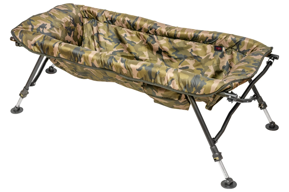 CARP ZOOM Camou állványos pontybölcső állítható lábbal 125x60/30cm