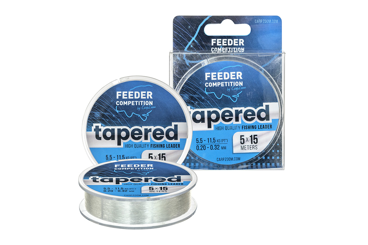 CARP ZOOM FC Tapered vékonyodó előkezsinór 0,20-0,32 mm 5x15m áttetsző