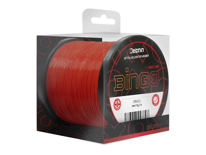 DELPHIN BINGO Matt sötét vörös 0,28mm/6,5kg/1200m pontyozó zsínór
