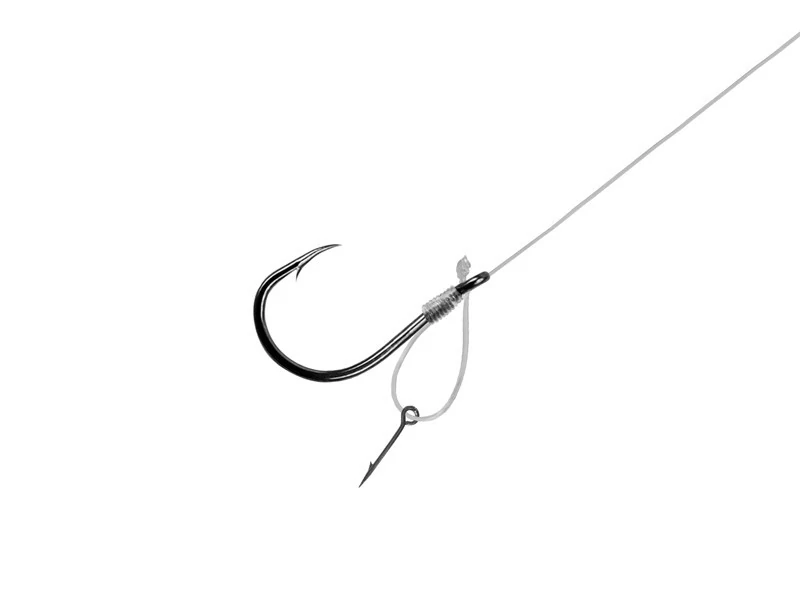 DELPHIN FLR D-rig 8cm/0,22mm/BARB#8/Sting7mm kötött horog