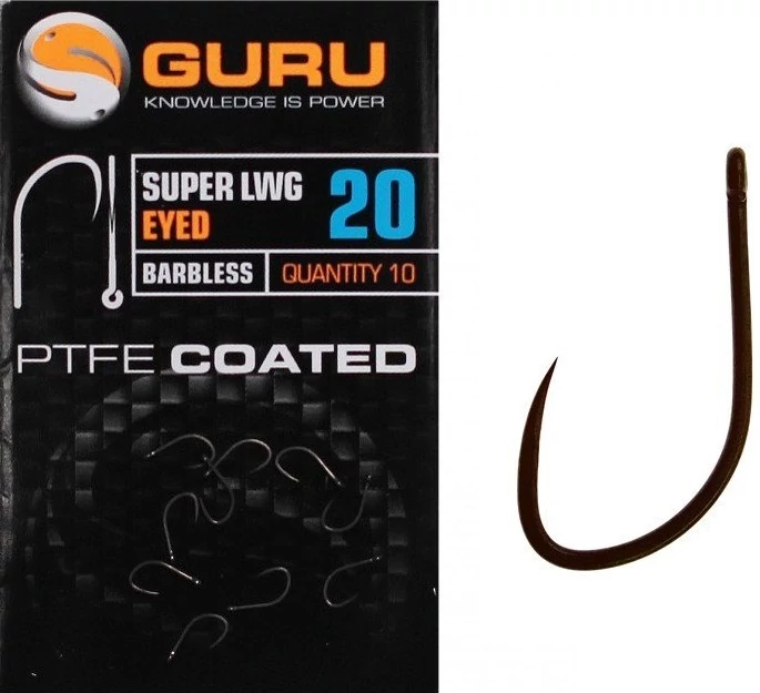 GURU Super LWG Hook Size 12 Barbless/Eyed szakáll nélküli horog