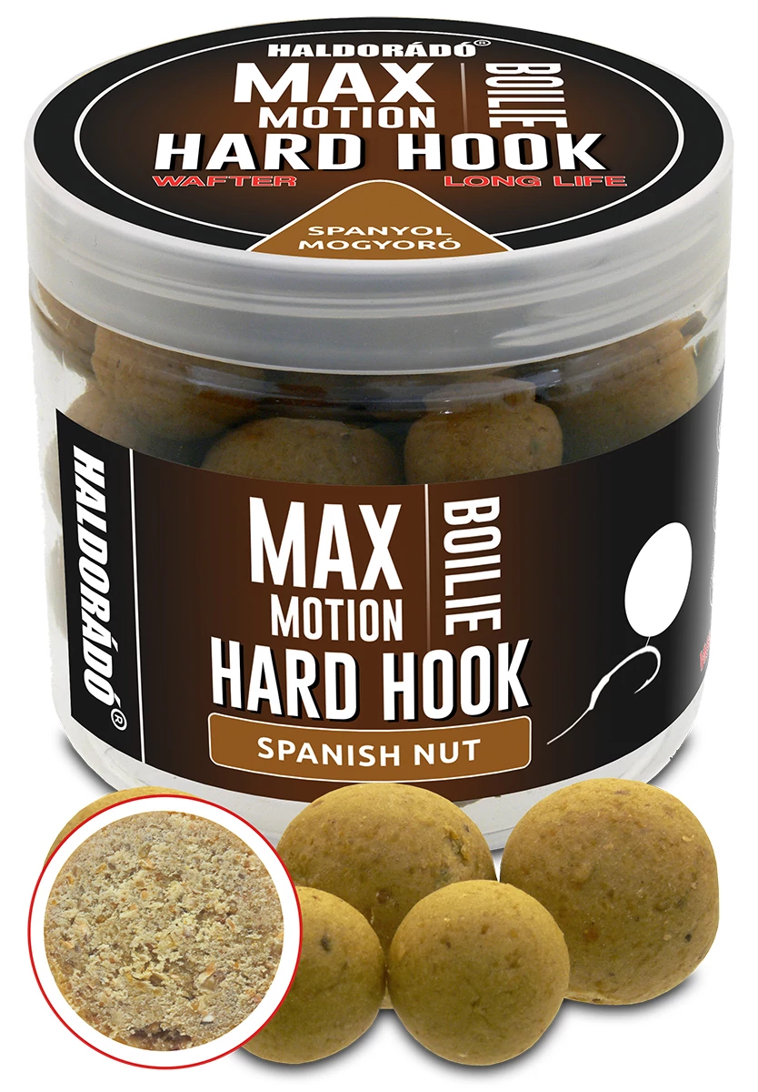 HALDORÁDÓ MAX MOTION Boilie Hard Hook Wafter 16, 20 mm - Spanyol Mogyoró