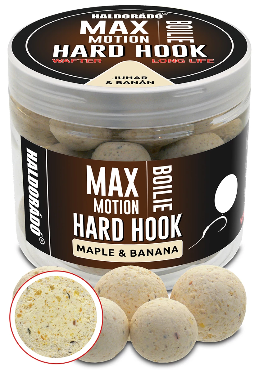 HALDORÁDÓ MAX MOTION Boilie Hard Hook Wafter 16, 20 mm - Juhar & Banán