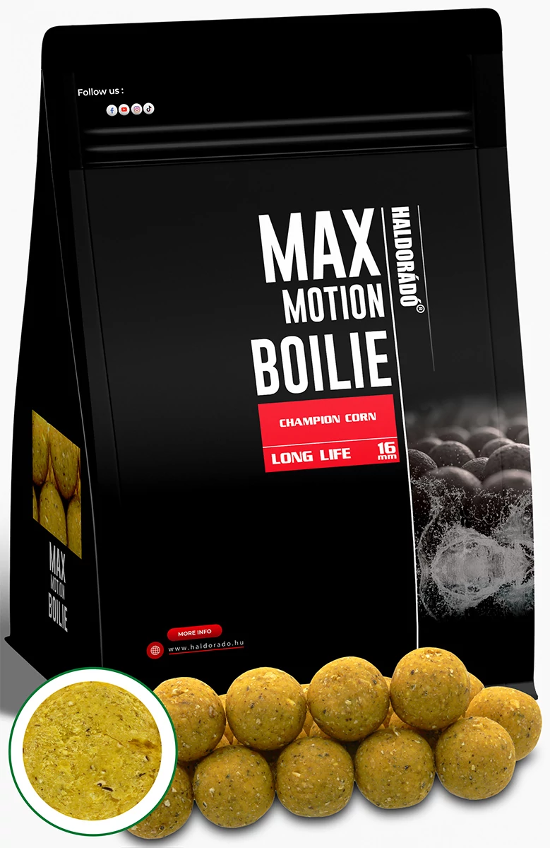 HALDORÁDÓ MAX MOTION Boilie Long Life 16 mm - Champion Corn