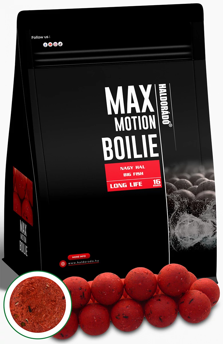 HALDORÁDÓ MAX MOTION Boilie Long Life 16 mm - Nagy Hal