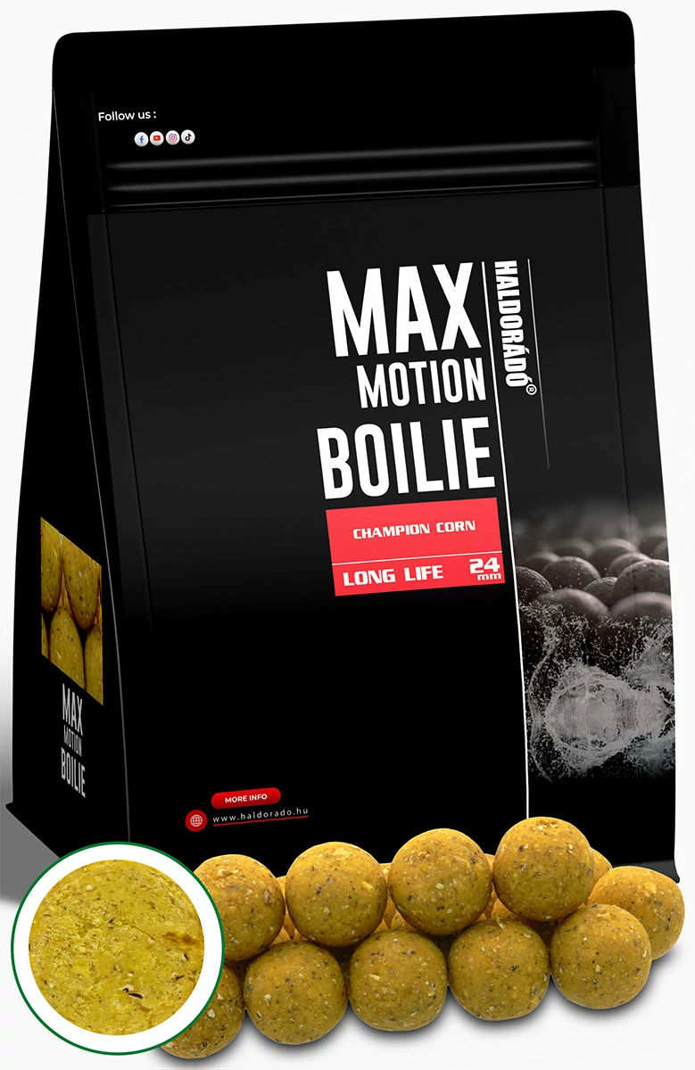 HALDORÁDÓ MAX MOTION Boilie Long Life 24 mm - Champion Corn