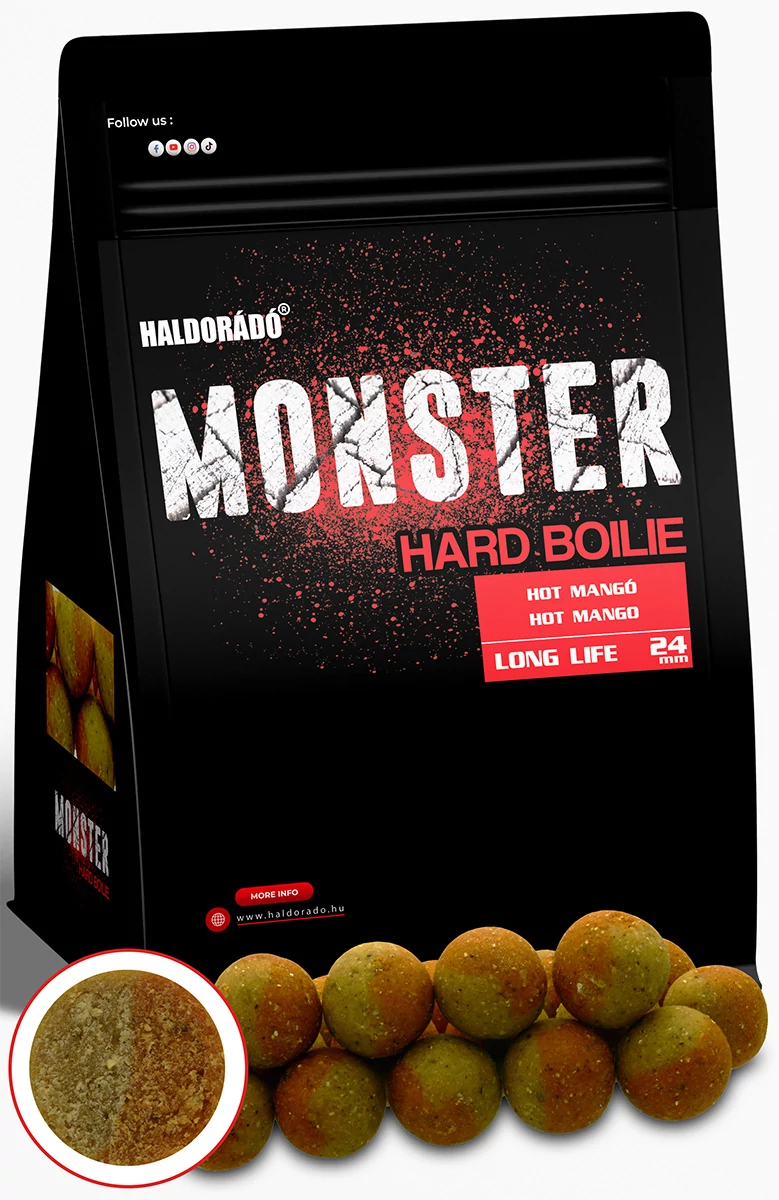 HALDORÁDÓ MONSTER Hard Boilie 24+ mm - Hot Mangó