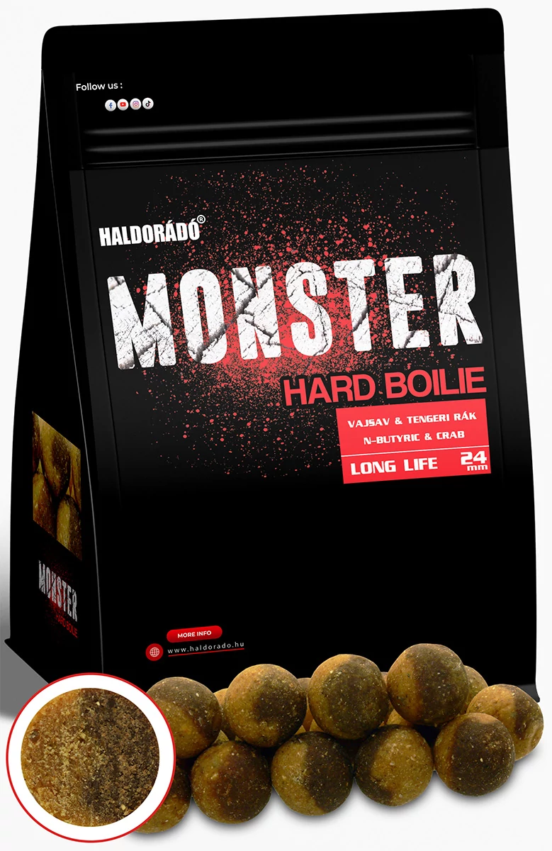 HALDORÁDÓ MONSTER Hard Boilie 24+ mm - Vajsav & Tengeri rák