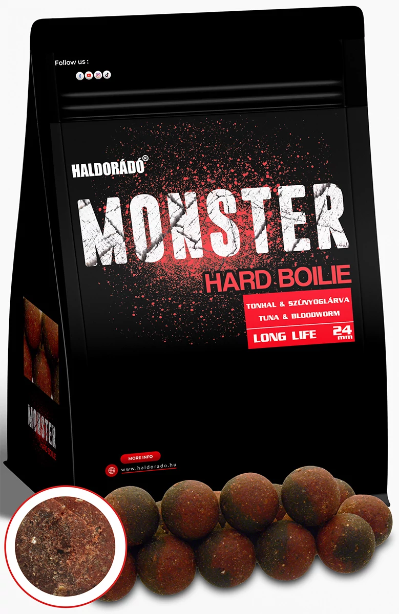 HALDORÁDÓ MONSTER Hard Boilie 24+ mm - Tonhal & Szúnyoglárva