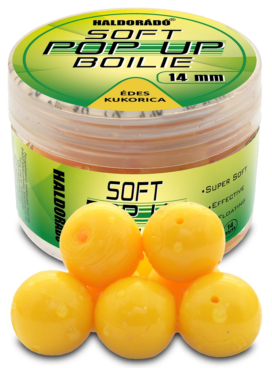 HALDORÁDÓ Super Soft Pop Up Boilie 14mm - Édes Kukorica