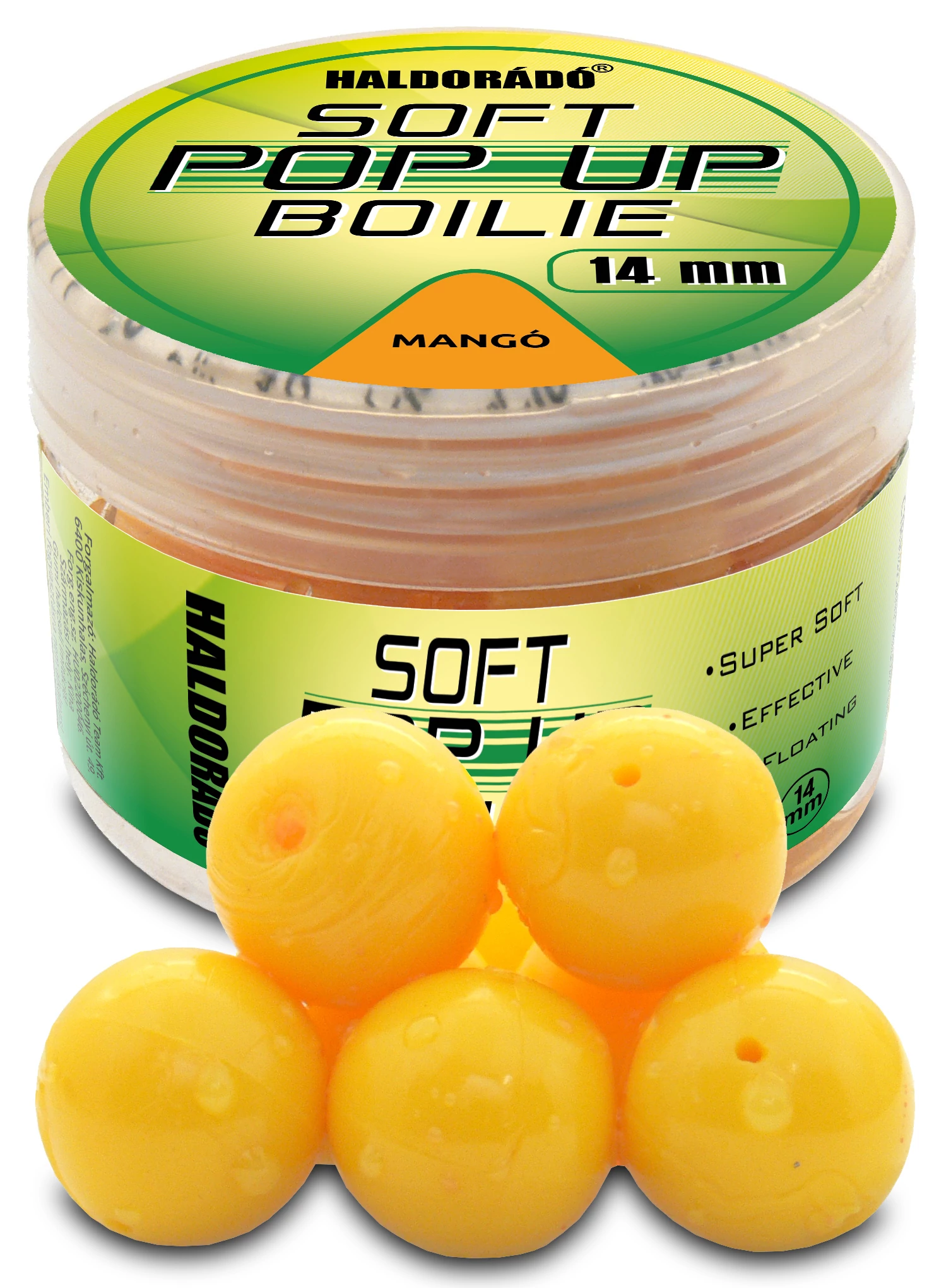 HALDORÁDÓ Super Soft Pop Up Boilie 14mm - Mangó
