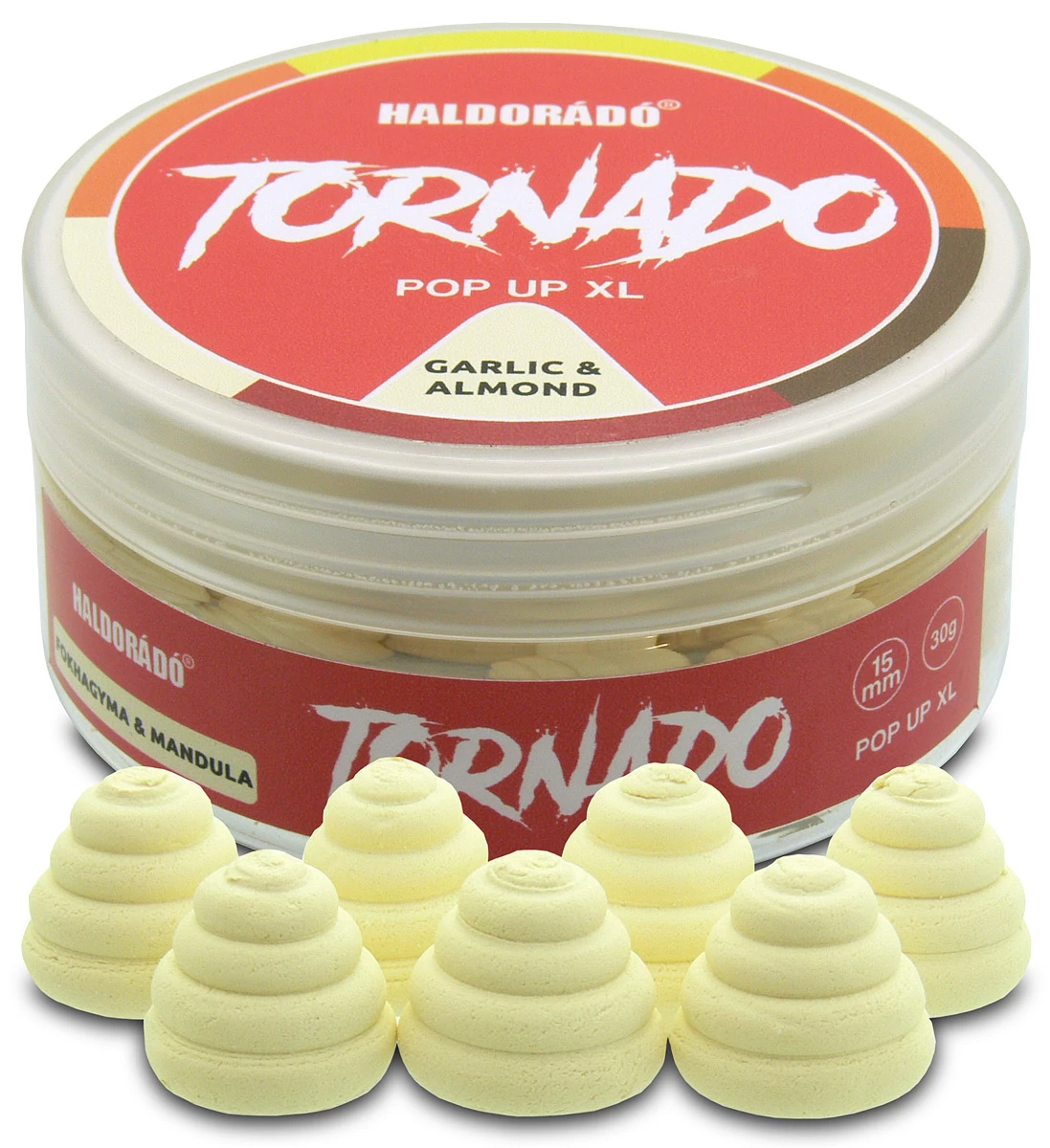 HALDORÁDÓ TORNADO Pop Up XL 15 mm - Fokhagyma & Mandula