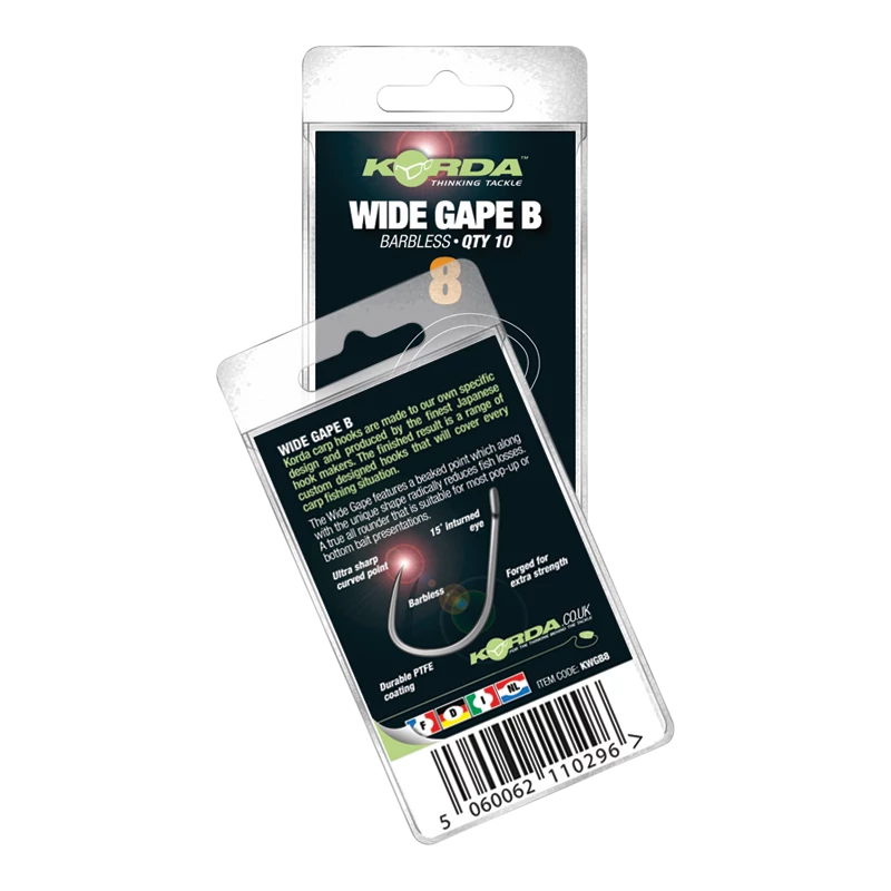 KORDA WIDE GAPE Pontyozó Horog Barbless 8-as