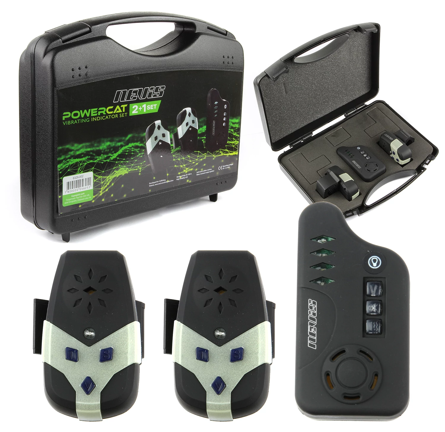 NEVIS Powercat Harcsázó elektromos kapásjelző szett 2+1