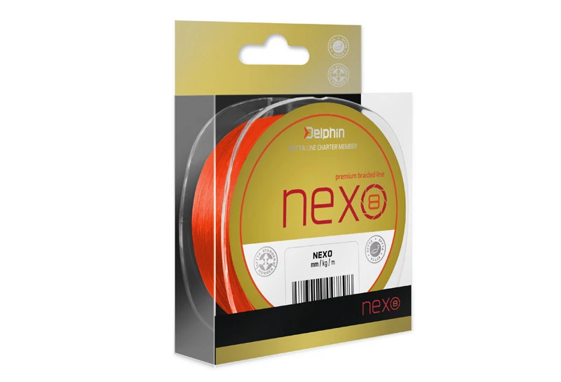 DELPHIN NEXO 8 Fluo Narancsszínű 0,18mm/11,6kg/300m Fonott Zsinór