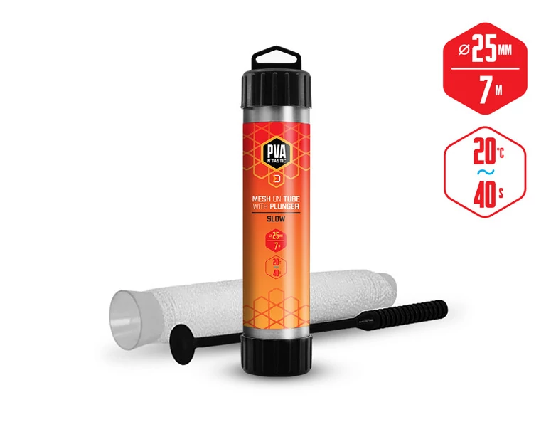 DELPHIN PVA n ́tastic háló töltőcsőn+tömő/7m-25mm oldódó PVA háló